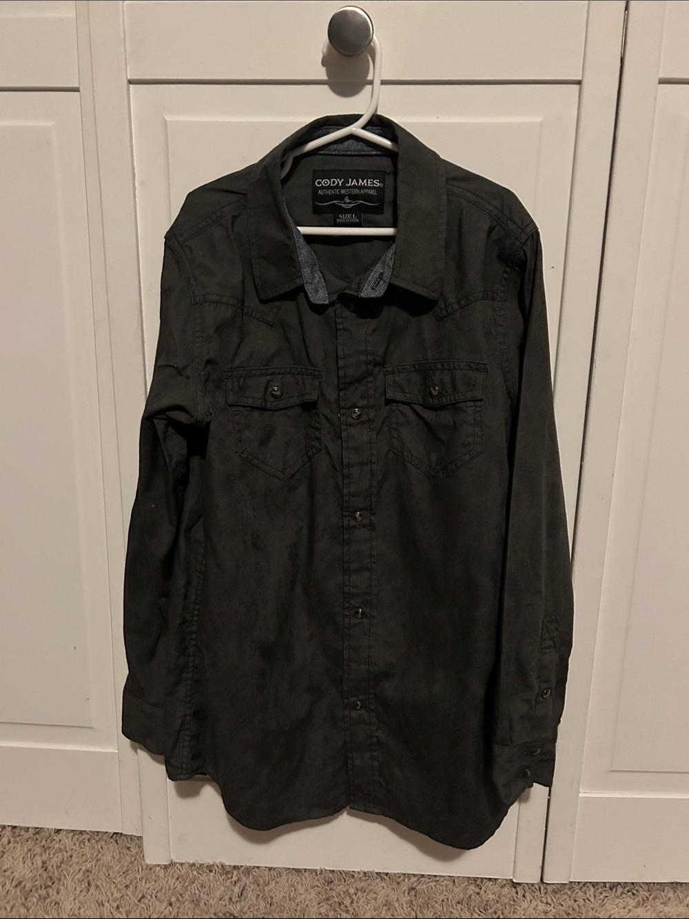 Cody James Boys' Dark Green Western Button-Down Shirt